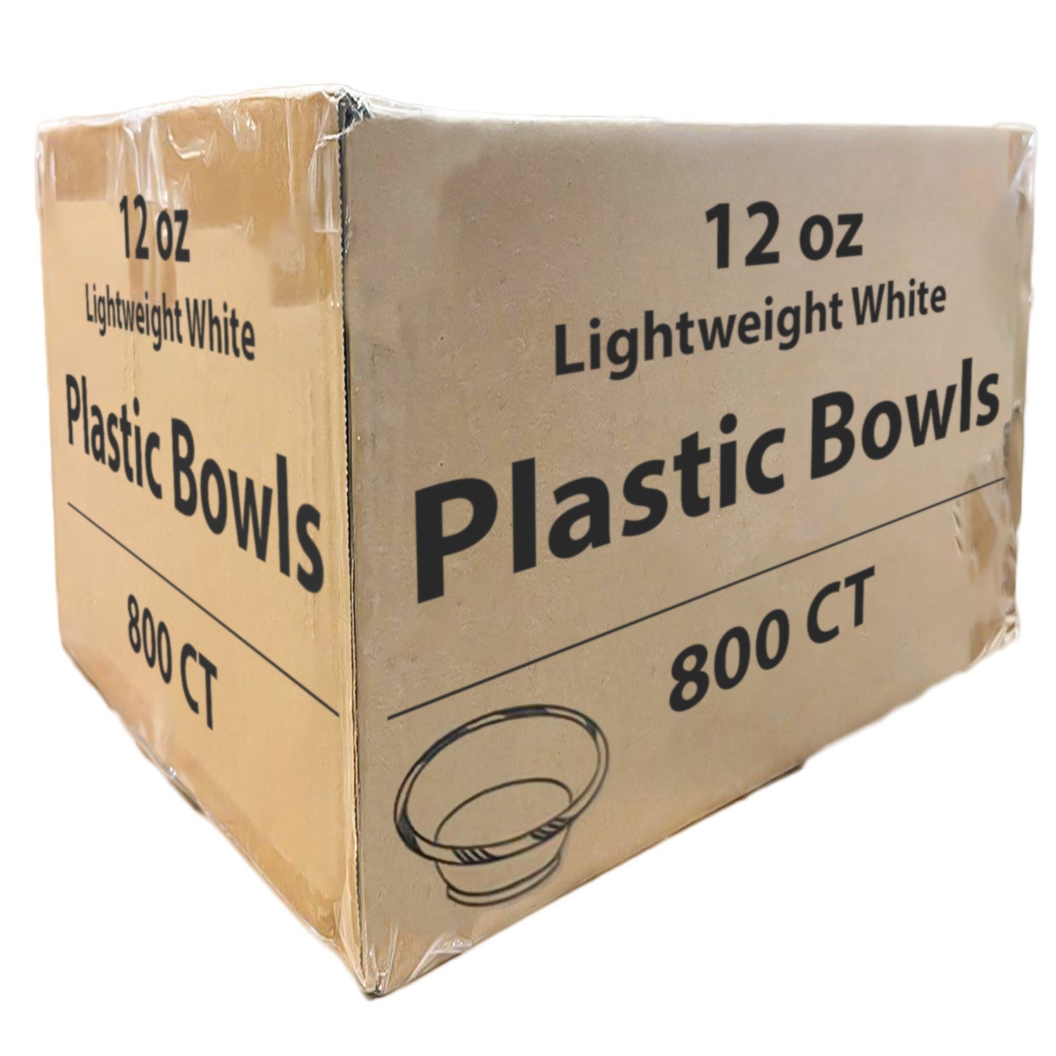 *WHOLESALE* 12ozWhite Dessert Bowls Lightweight Plastic  800/case