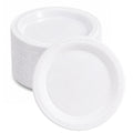 *BUY BULK* 9" White Plates Light Weight Plastic Disposable