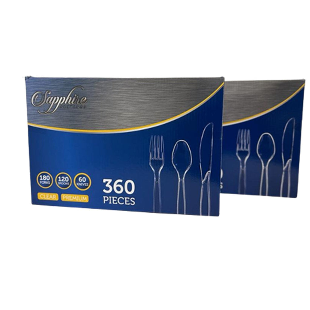 360 Pcs Clear Plastic Spoons Forks Knives Plastic Party Cutlery