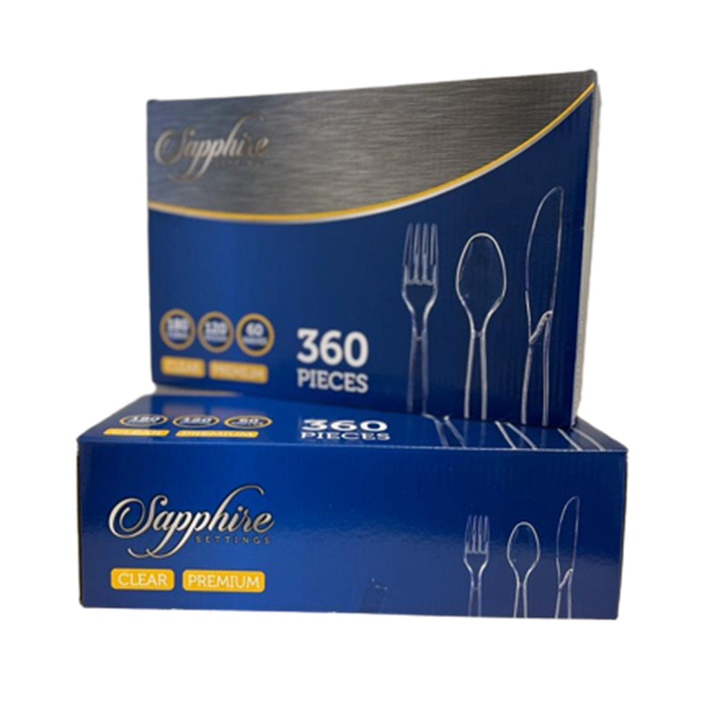 360 Pcs Clear Plastic Spoons Forks Knives Plastic Party Cutlery