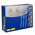 360 Piece Clear Plastic Cutlery Set Forks Spoons Knives Premium Disposable