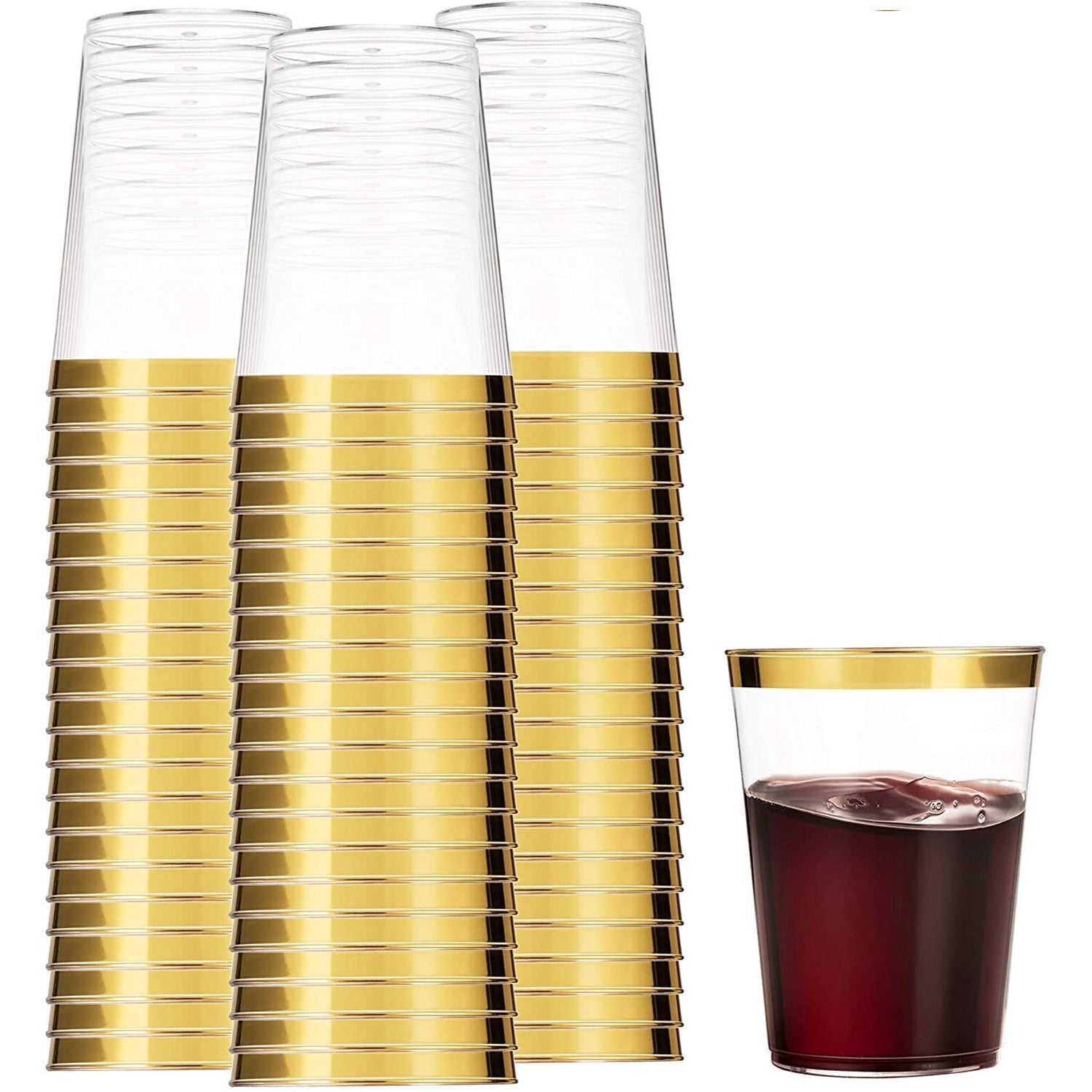 *WHOLESALE* 10oz Gold Rim Plastic Tumblers 400/Case