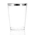 *BUY BULK* 8oz Tumblers Plastic Cups Silver Rim Tumblers Blue Sky 50 Pieces