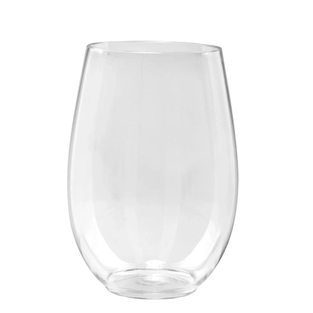 12oz Stemless Clear Wine Glasses Tumbler Disposable Plastic