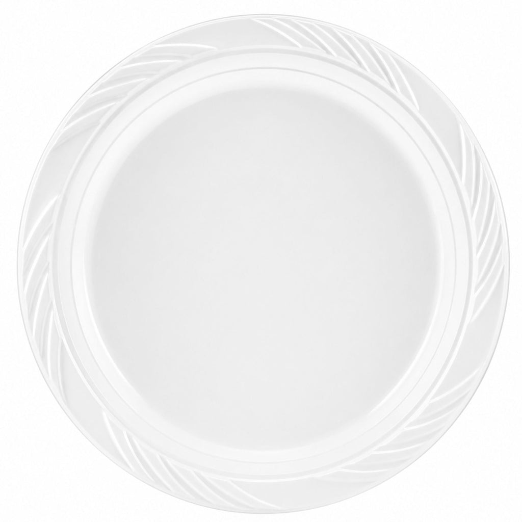 *BUY BULK* 10" plates Lightweight White Plastic Disposable
