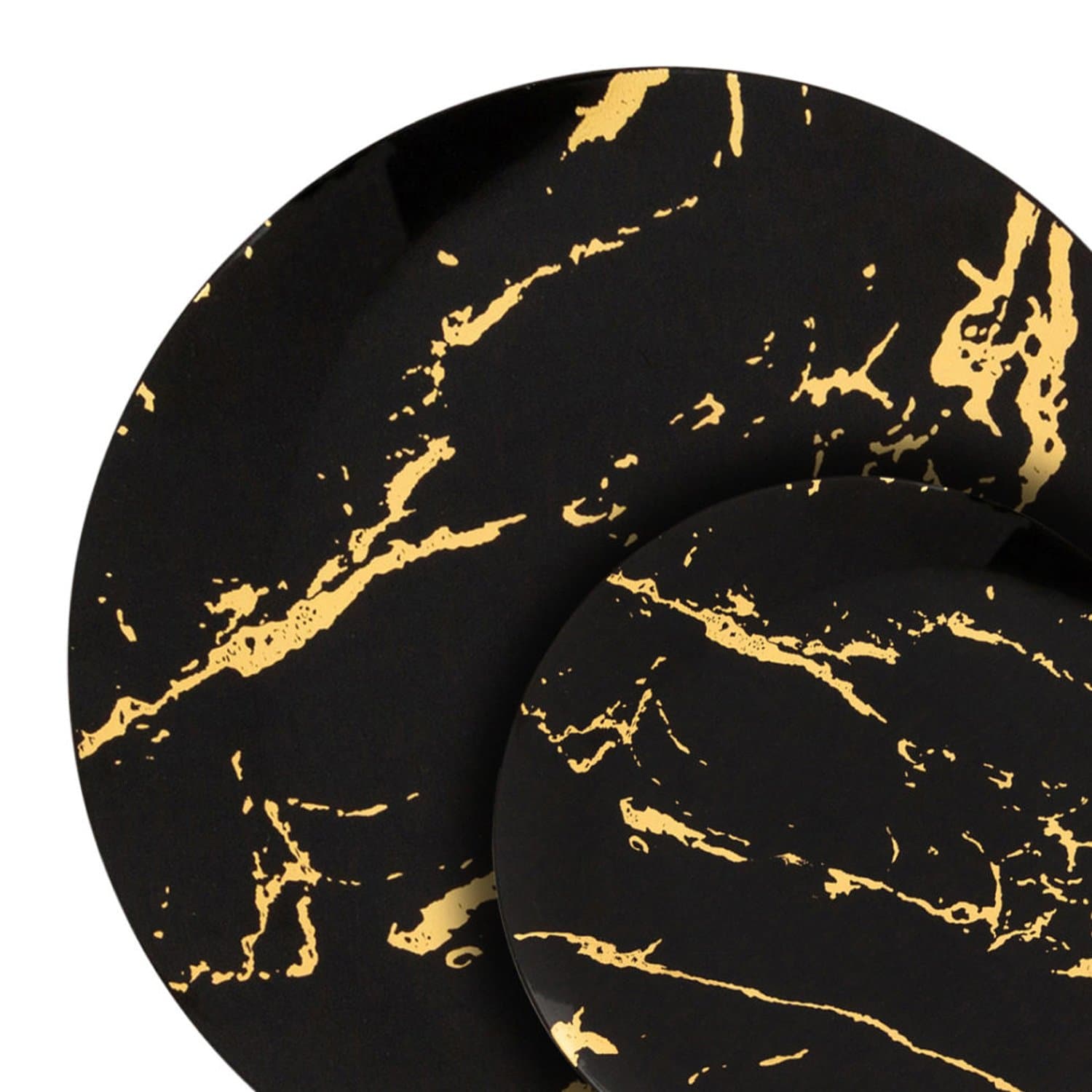 Gold Stroke 7.5″  Black Appetizer/Dessert Plates Plastic 10 Pack