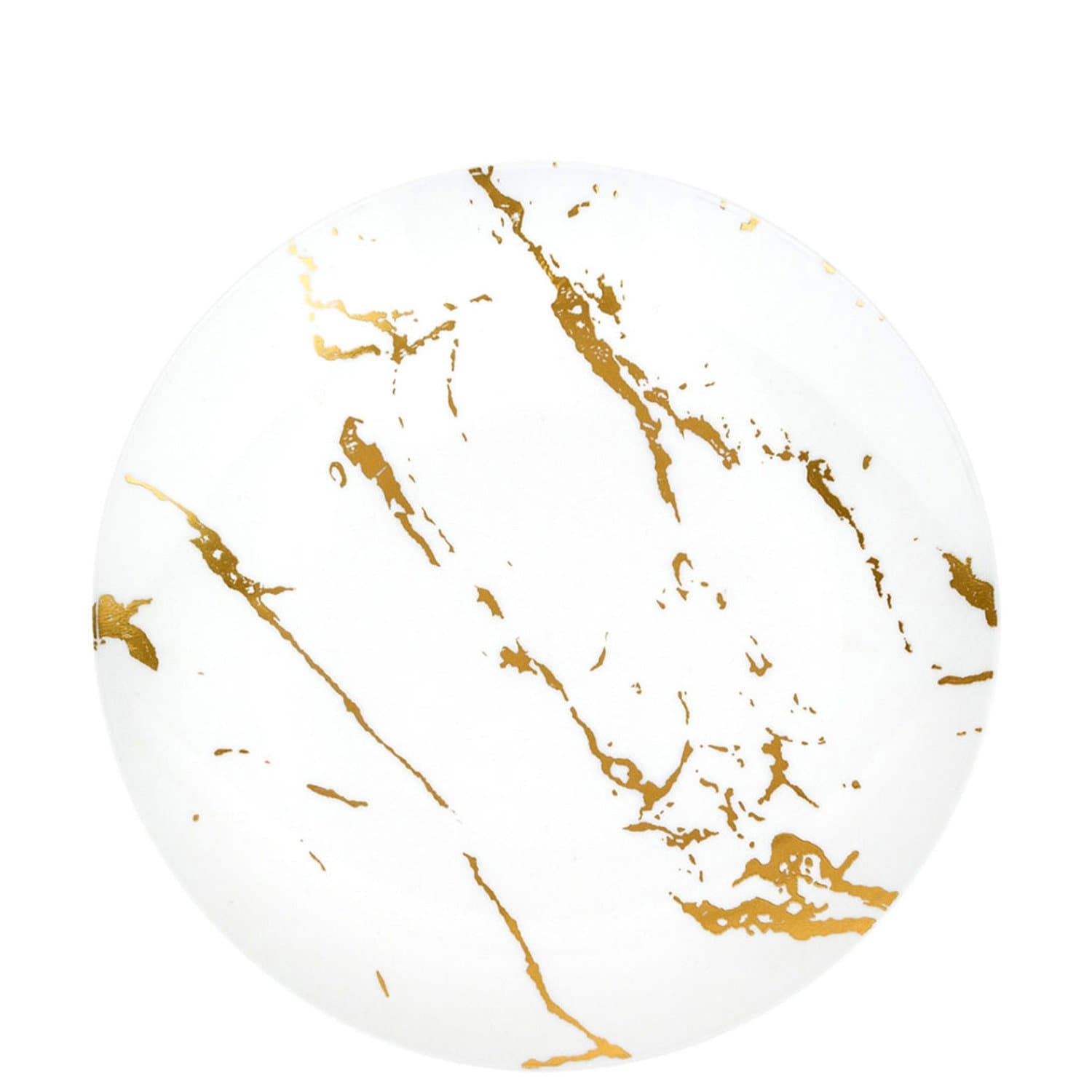 Gold Stroke 7.5" White Appetizer/Dessert Plate Plastic Elegant Plates Blue Sky 10 Pieces