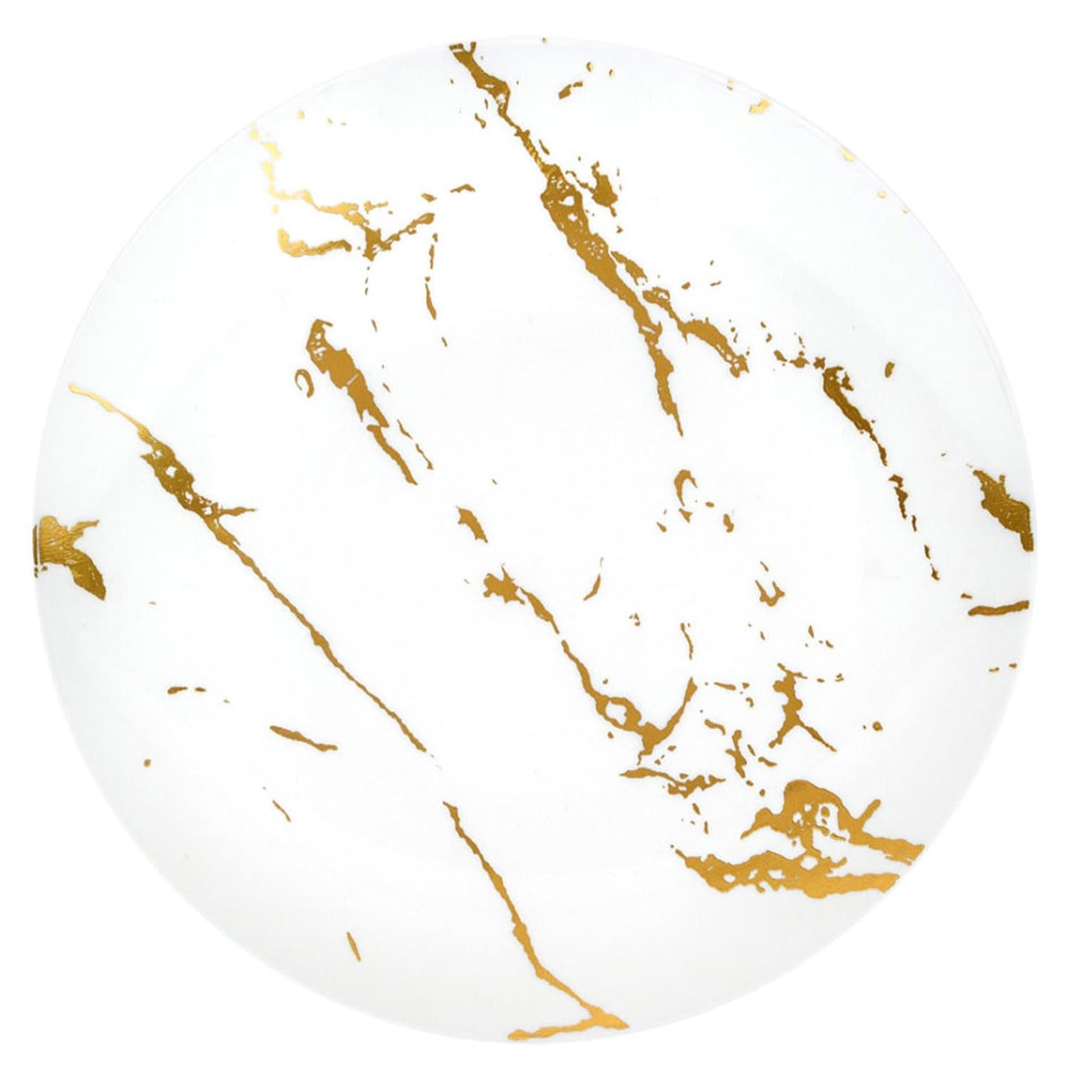 Gold Stroke 10″ White Dinner Plates Plastic Elegant Plates Blue Sky 10 Pieces