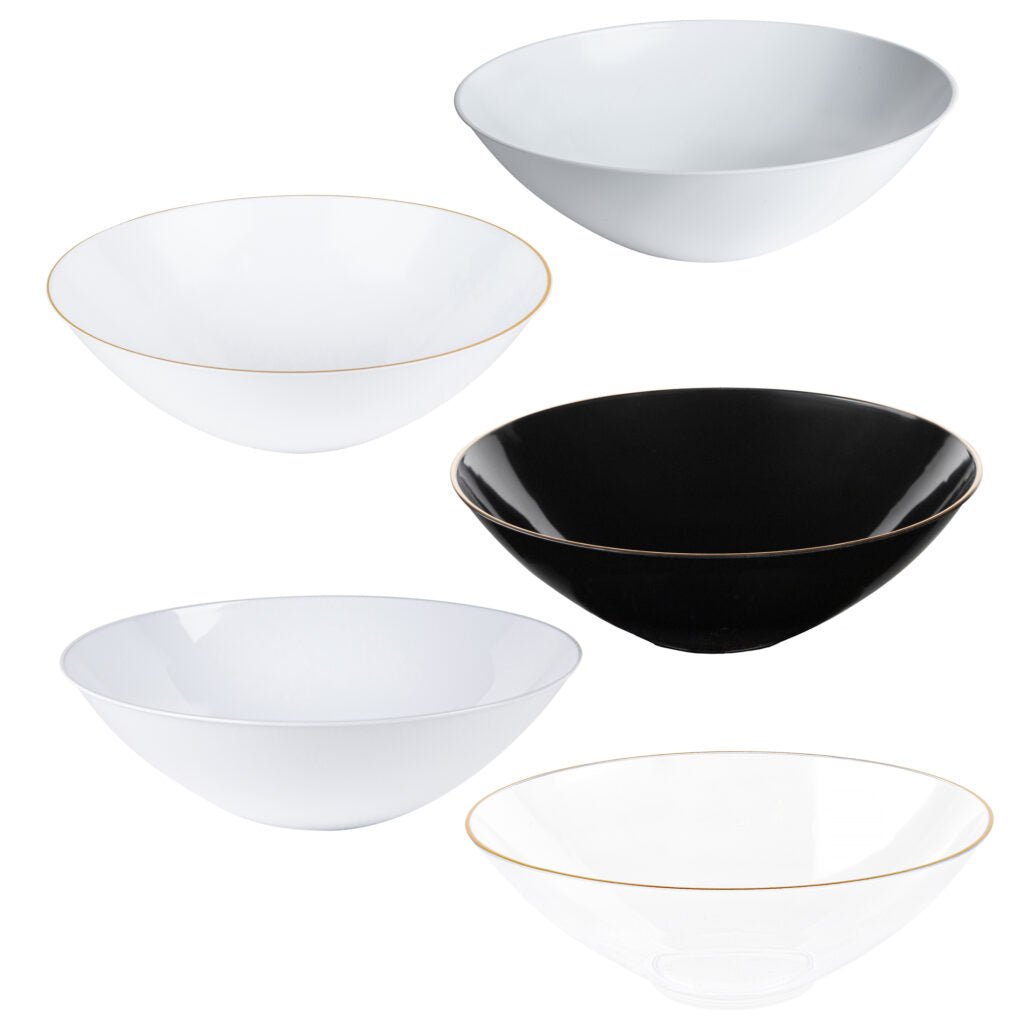 Organic 16oz White/Silver Rim Bowls Plastic