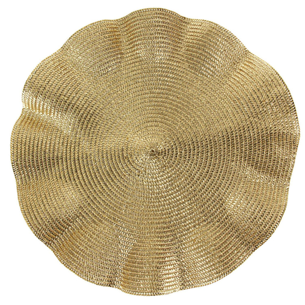 Gold Plastic Braided Chargers 14.5″ 2 Pack Tablesettings Decorline 2 Pieces