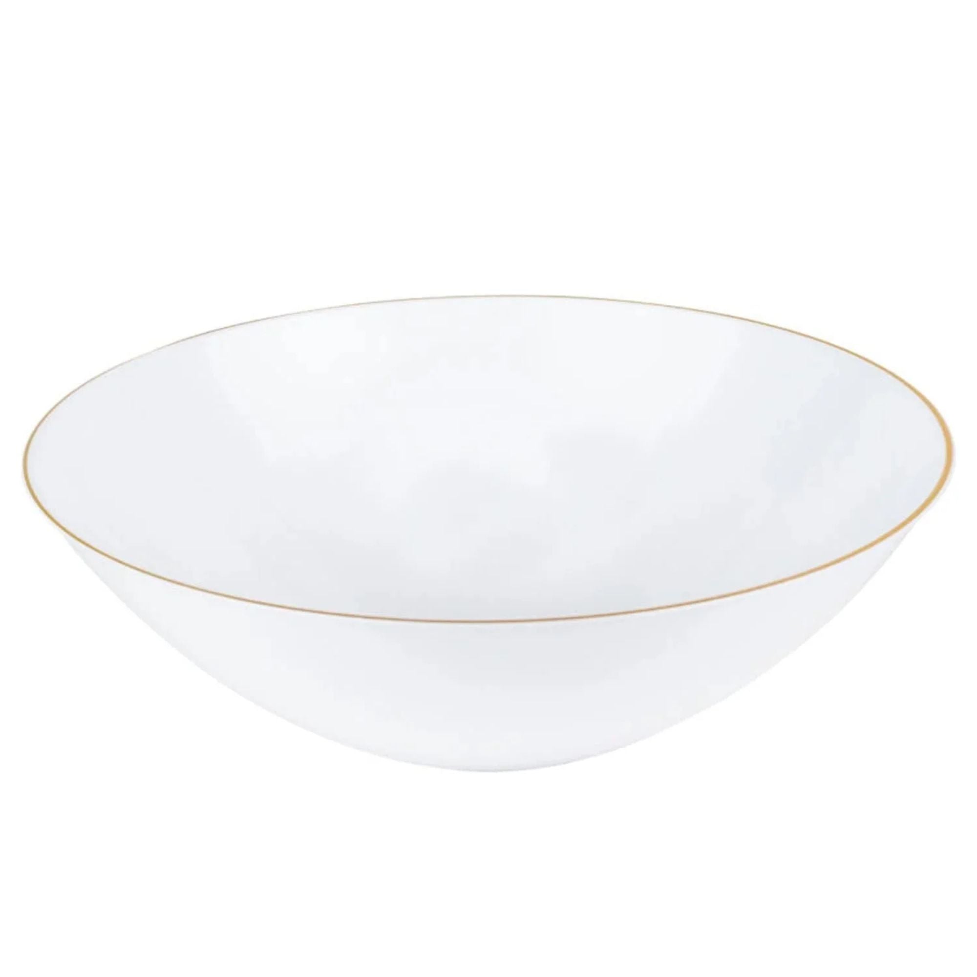 White With Gold Rim Plastic Dinnerware Set- Elegant Party Pack-Organic