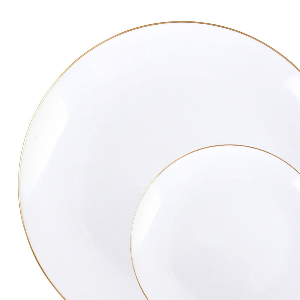 Organic 10.25" Plastic White Gold Rim Dinner Plate