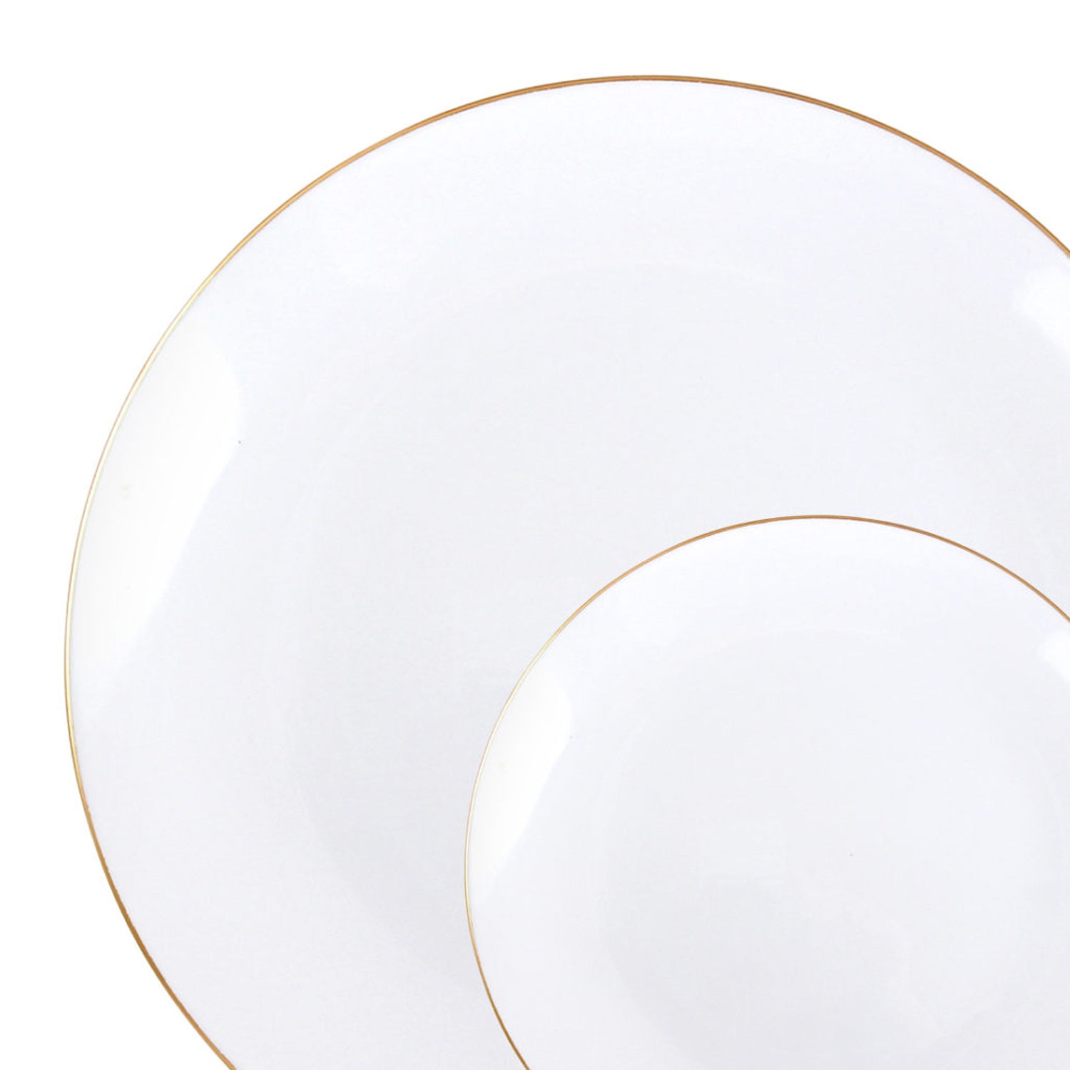Organic 10.25" Plastic White Gold Rim Dinner Plate