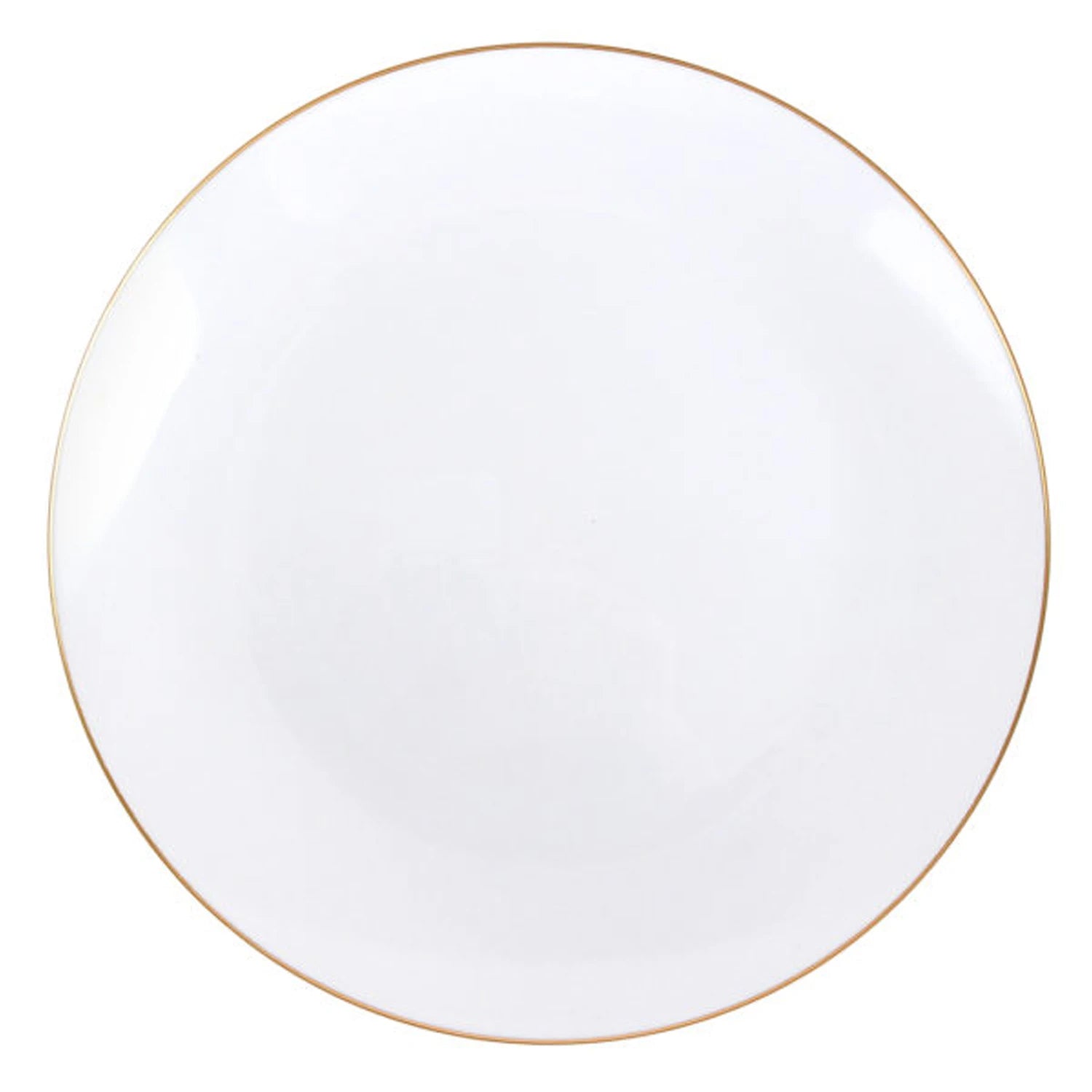 White With Gold Rim Plastic Dinnerware Set- Elegant Party Pack-Organic