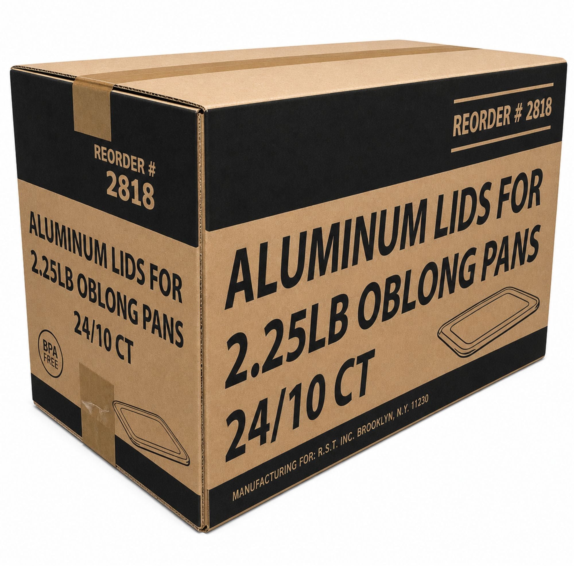 *WHOLESALE* 2.25Lb Oblong Aluminum Lid For Pan 8.25" x 5.75" 240/Case(Must bend edges of pan to fit)