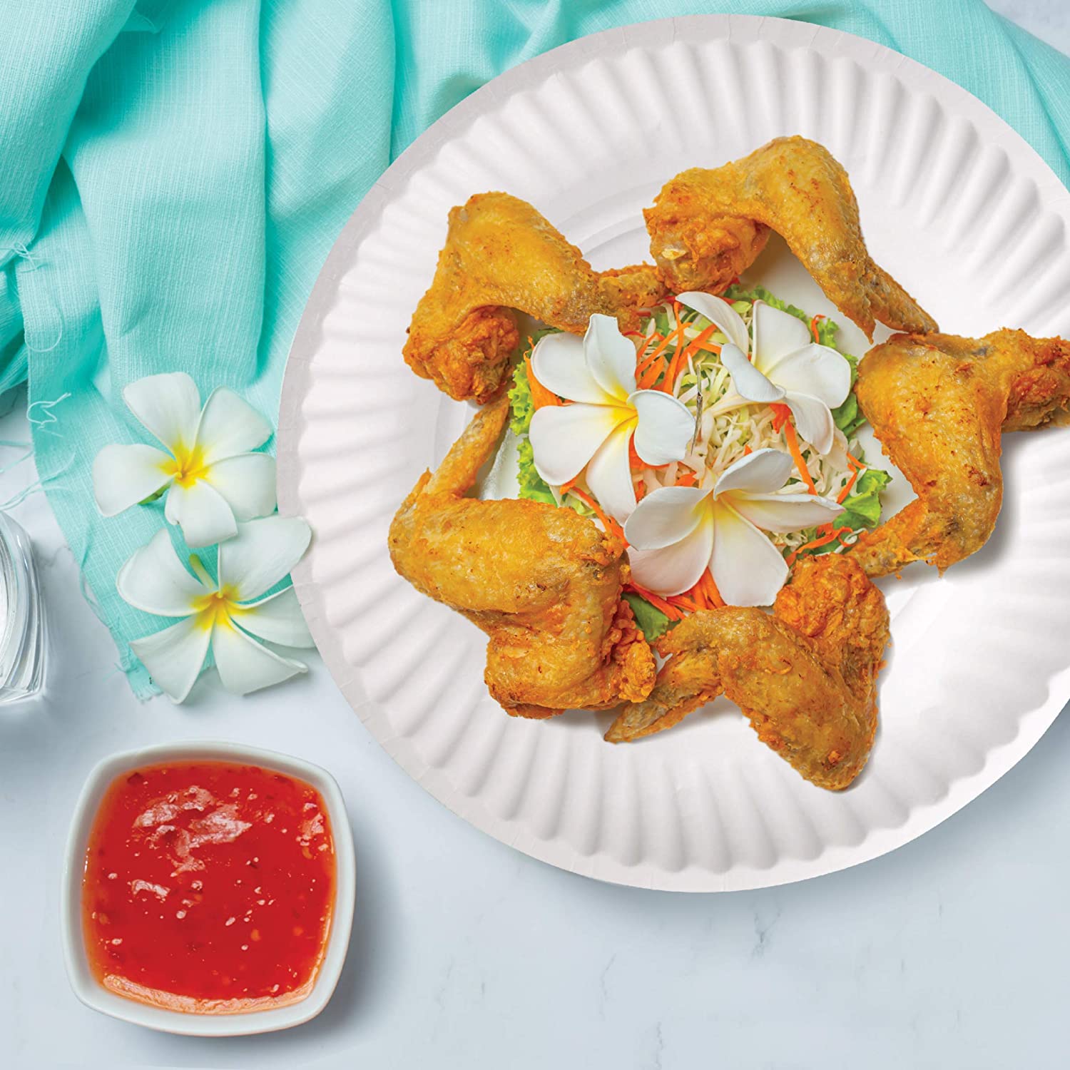 *WHOLESALE* 9" Paper Uncoated White Lunch Plates 1200/Case
