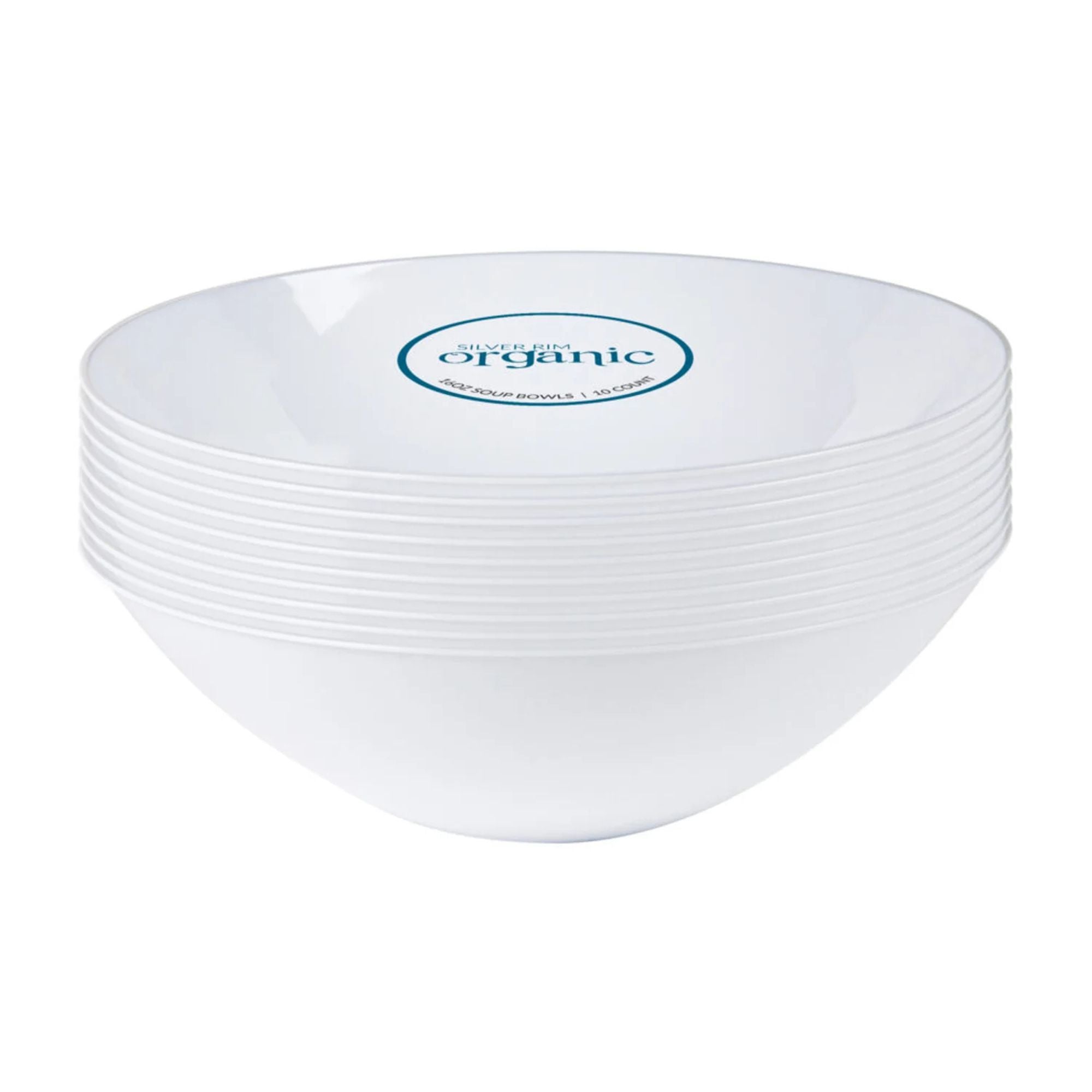 White Plastic Dinnerware Set- Elegant Party Pack-Organic
