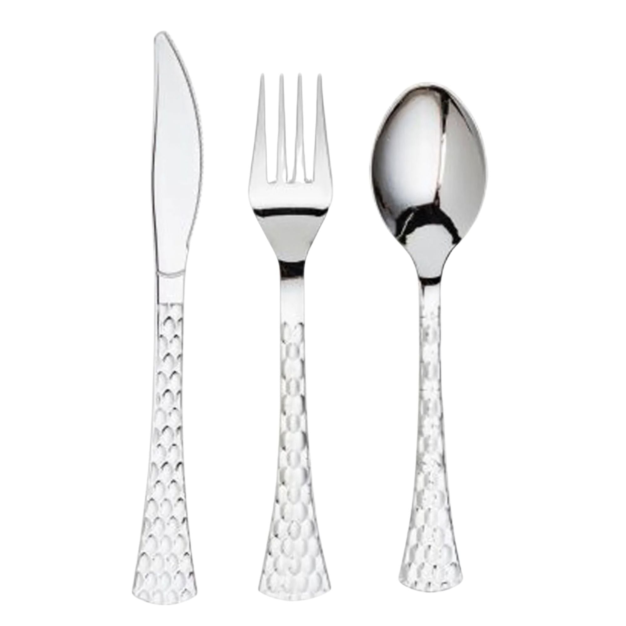 White Plastic Dinnerware Set- Elegant Party Pack-Organic