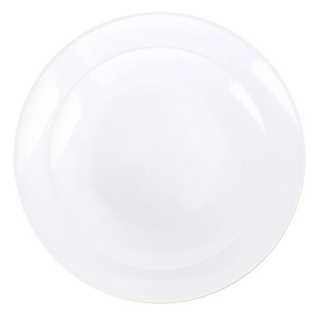White Plastic Dinnerware Set- Elegant Party Pack-Organic
