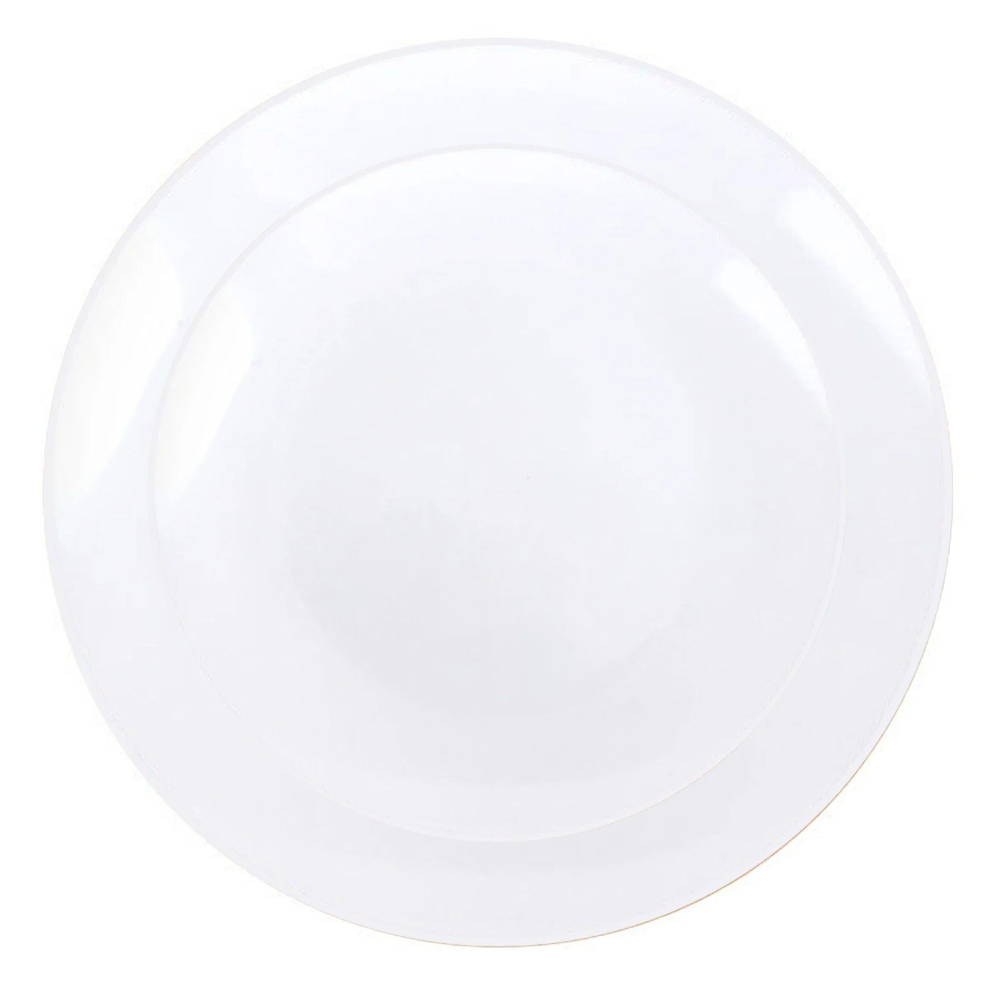 White Plastic Dinnerware Set- Elegant Party Pack-Organic