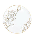 Antique 7.5" Gold Floral Appetizer/Dessert Plate Plastic Elegant Plates Blue Sky 10 Pieces