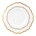 10"&7" White & Gold Plastic Plates Combo Set: Contemporary