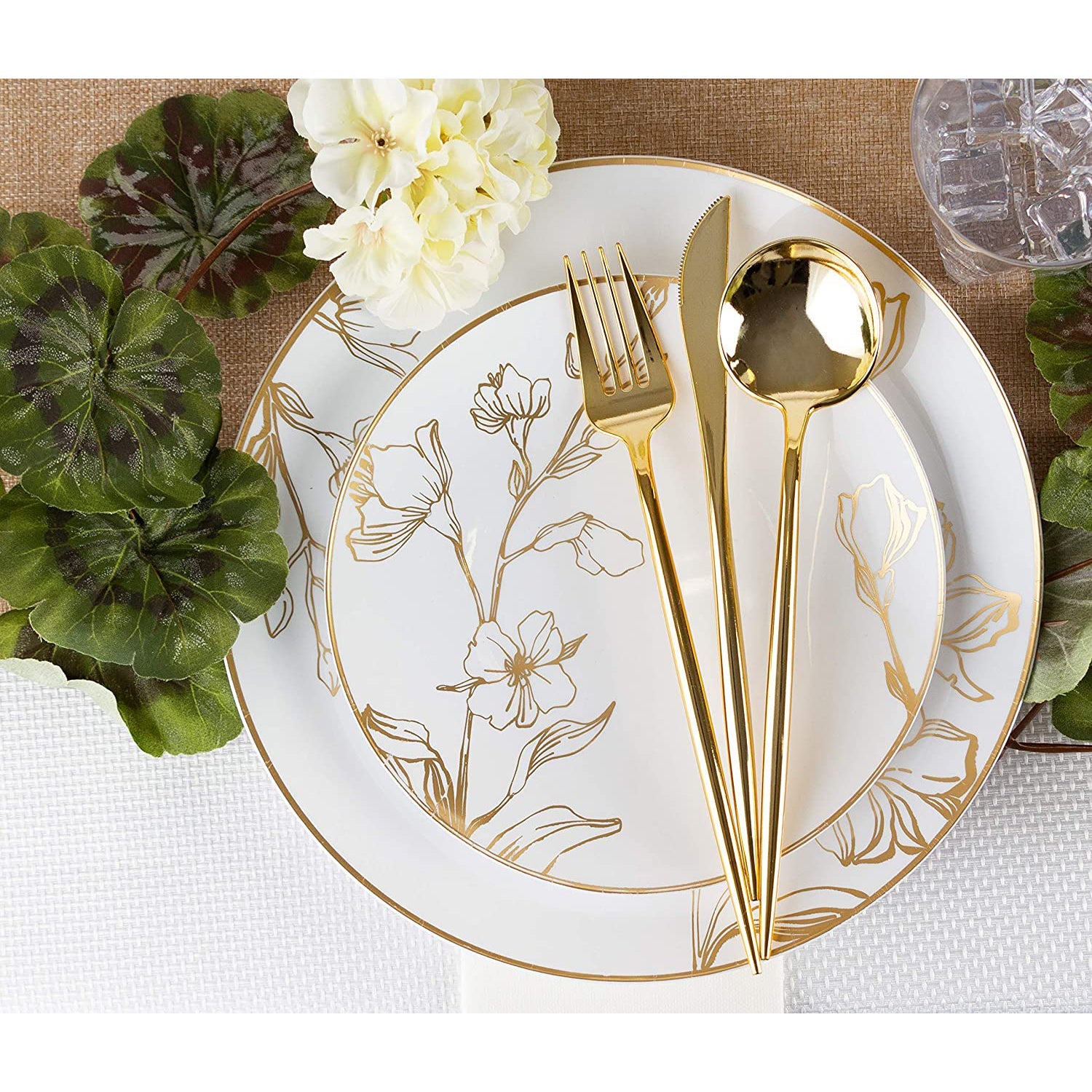 Novelty  Cutlery Dinner Soup Spoon Gold plastic