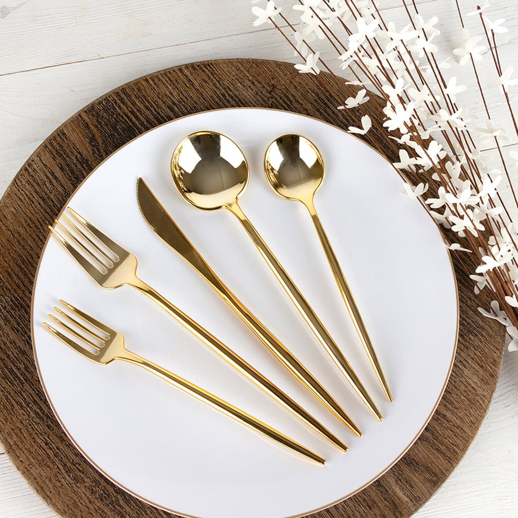 Novelty  Cutlery Dinner Soup Spoon Gold plastic