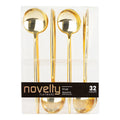 Novelty Cutlery Dinner Soup Spoon Gold plastic Disposable Spoons Blue Sky 32 Pieces