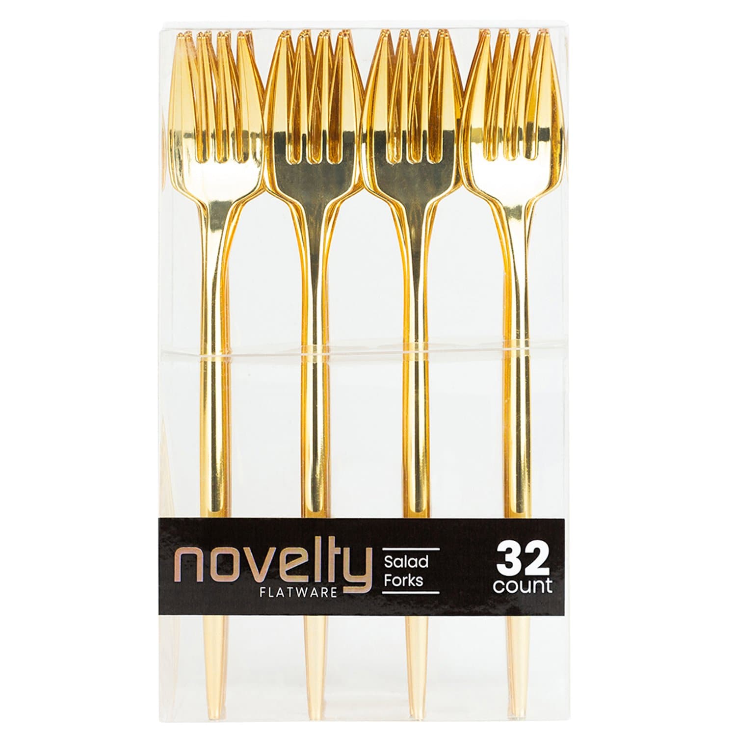 Novelty Cutlery Dinner Salad Forks Gold plastic Disposable Forks Blue Sky 32 Pieces