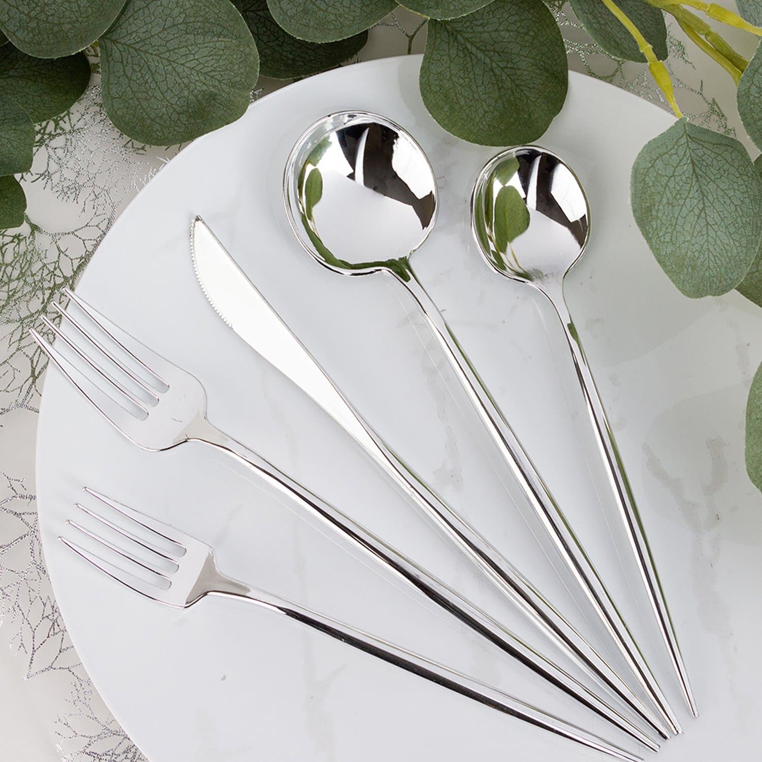 Novelty Cutlery Dinner Fork Silver Plastic
