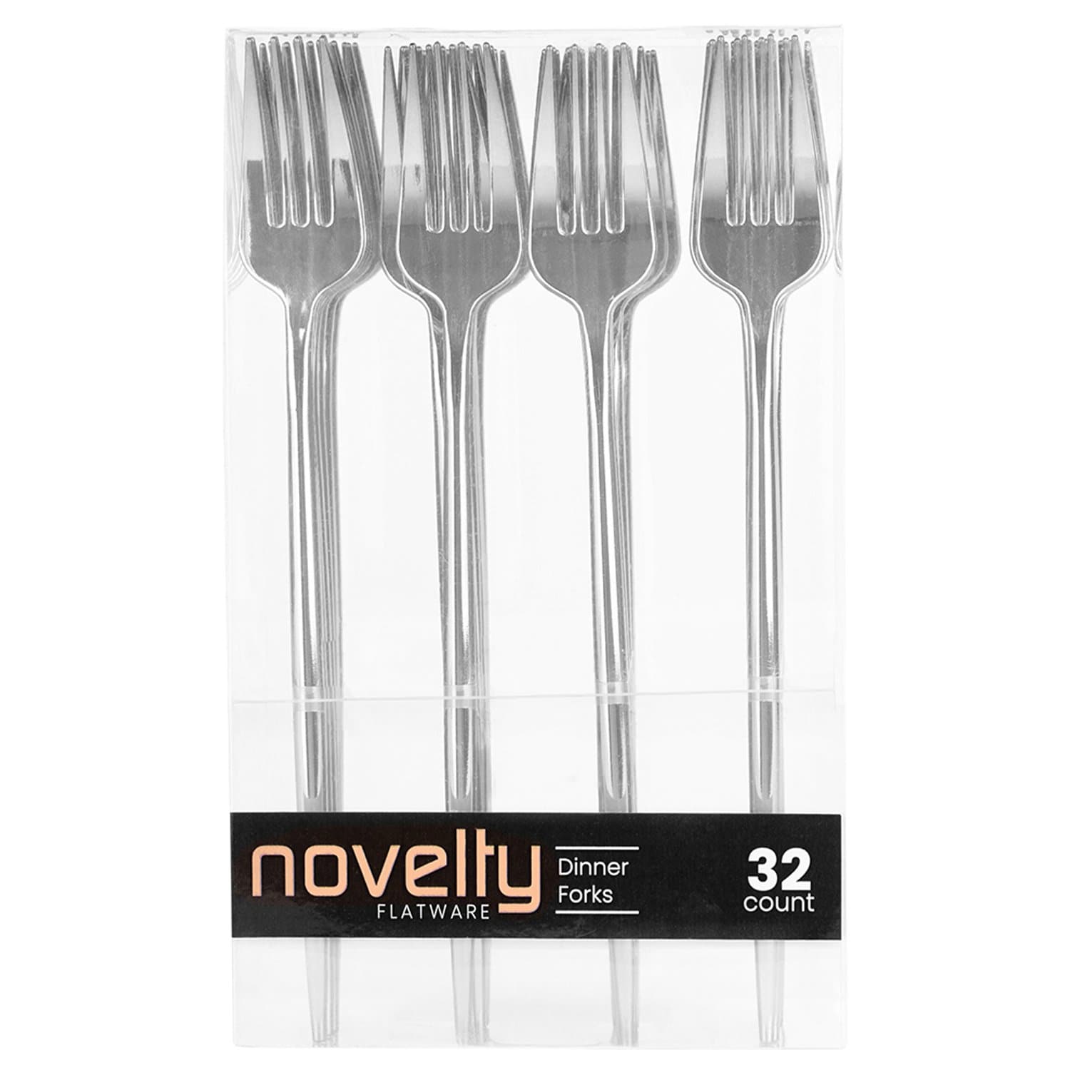 Novelty Cutlery Dinner Fork Silver Plastic Disposable Forks Blue Sky 32 Pieces