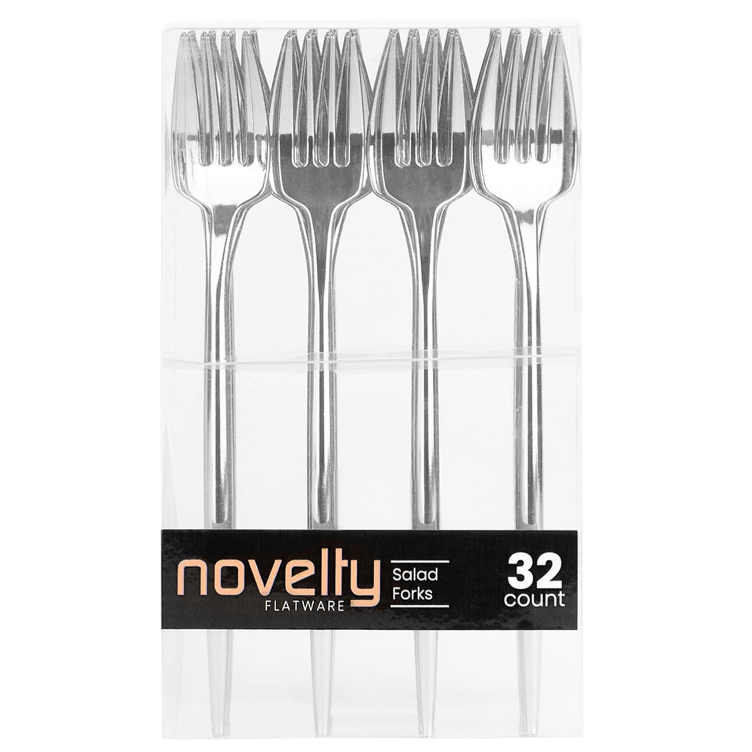 Novelty Cutlery Dinner Salad Forks Silver Plastic Disposable Forks Blue Sky 32 Pieces