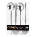 Novelty Cutlery Dinner Teaspoons Siver Plastic Disposable Spoons Blue Sky 32 Pieces