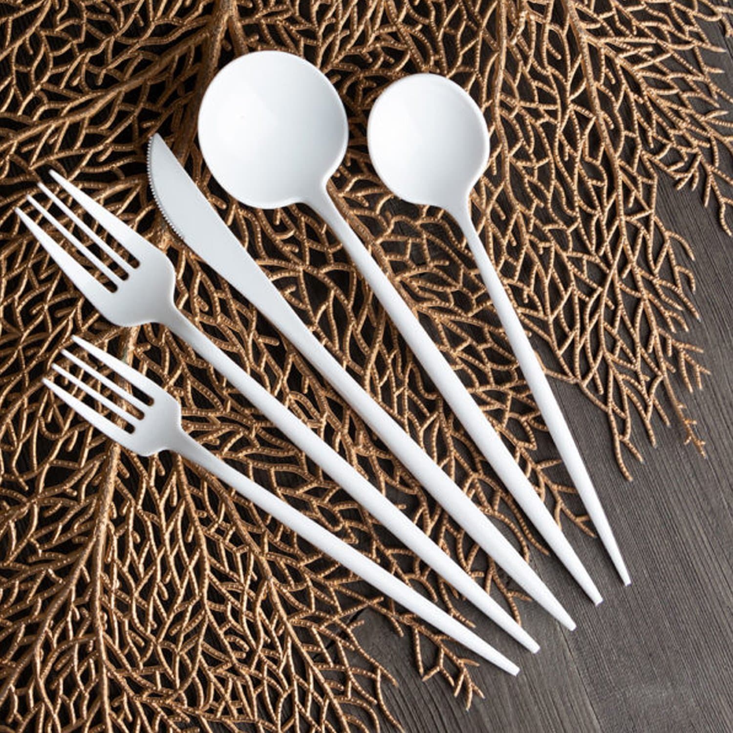Novelty Cutlery Dinner Teaspoon White Plastic