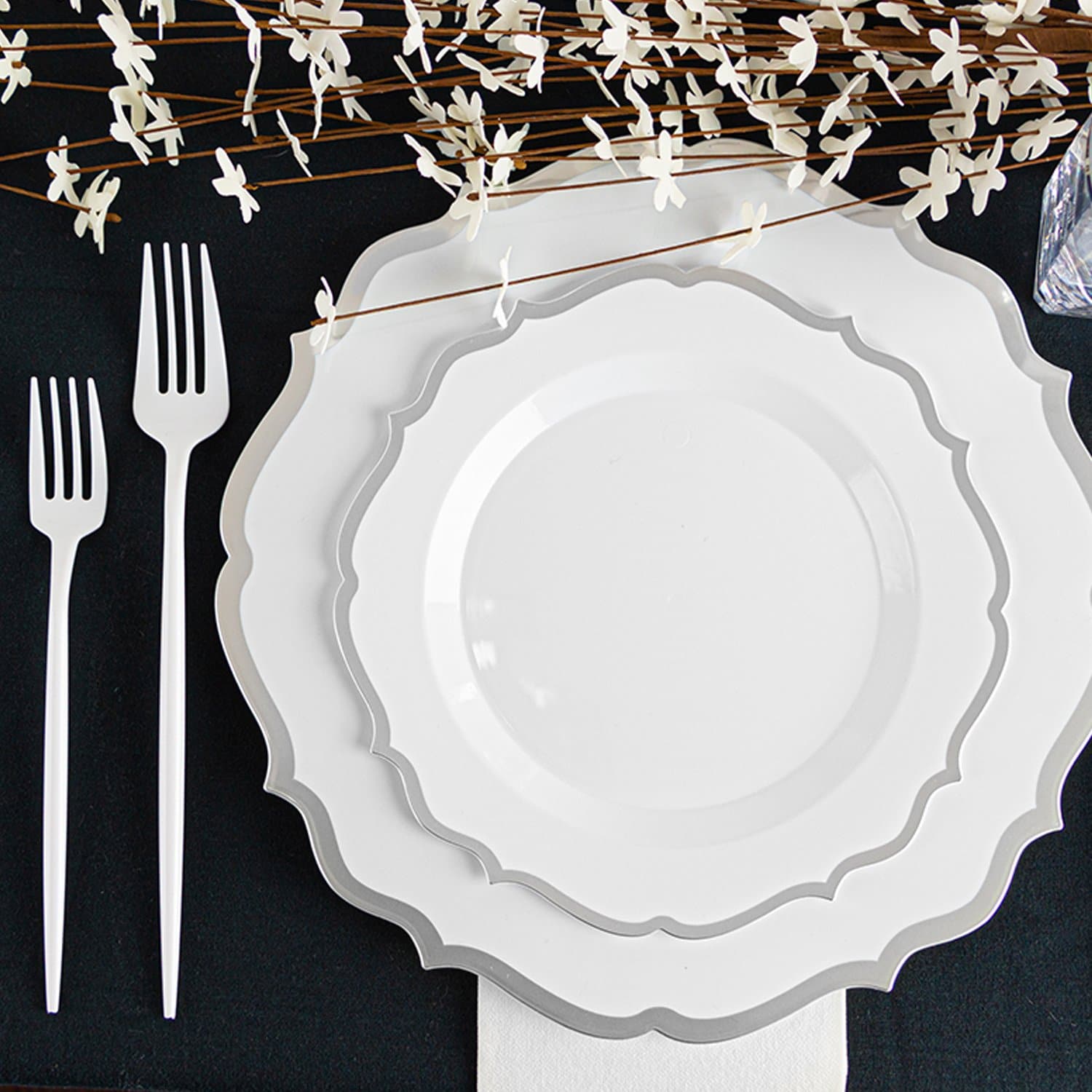 Novelty Cutlery Dinner Teaspoon White Plastic