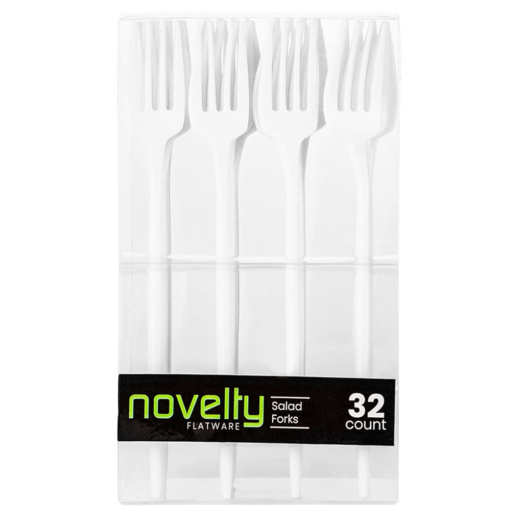 Novelty Cutlery Dinner Salad Fork White Plastic Disposable Forks Blue Sky 32 Pieces