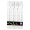 Novelty Cutlery Dinner Salad Fork White Plastic Disposable Forks Blue Sky 32 Pieces