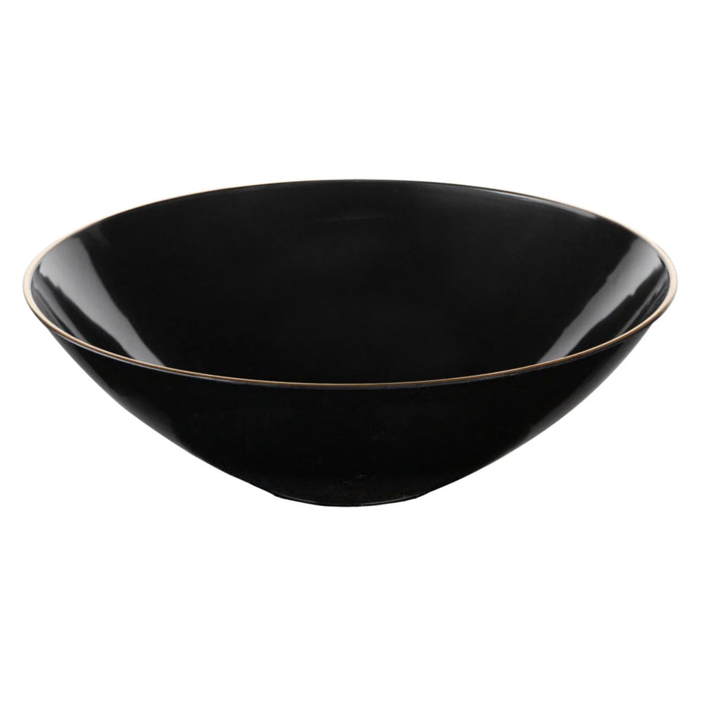 Organic 16oz Black Gold Rim Bowls Plastic