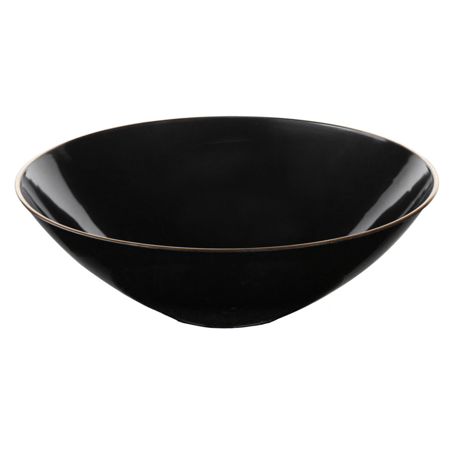 Organic 16oz Black Gold Rim Bowls Plastic