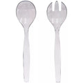 Plastic Serving Utensils, Heavy Duty Clear Disposable Utensils, 6 pieces Disposable Cutlery Set Vezee 6 Piece