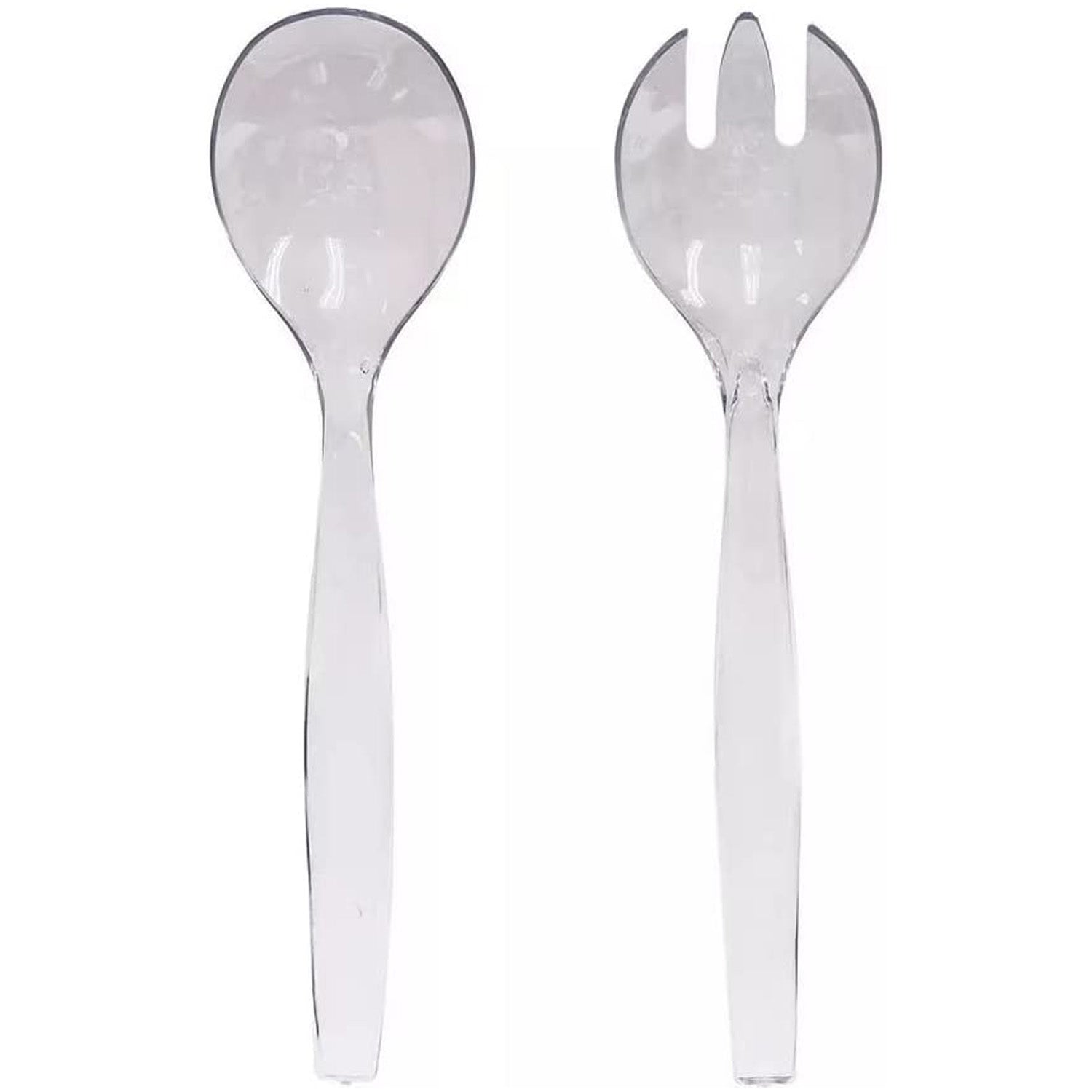 Plastic Serving Utensils, Heavy Duty Clear Disposable Utensils, 6 pieces Disposable Cutlery Set Vezee 6 Piece