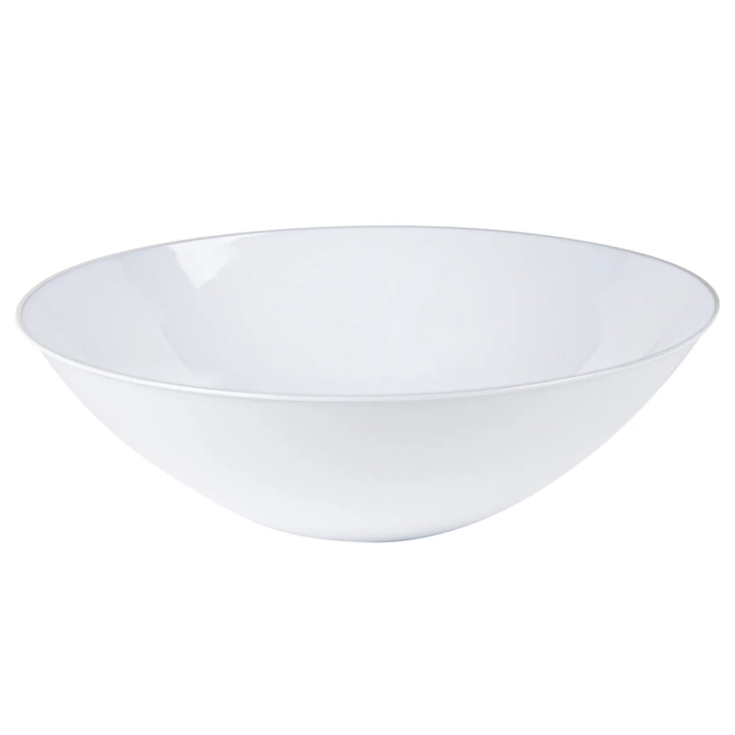 Organic 16oz White/Silver Rim Bowls Plastic