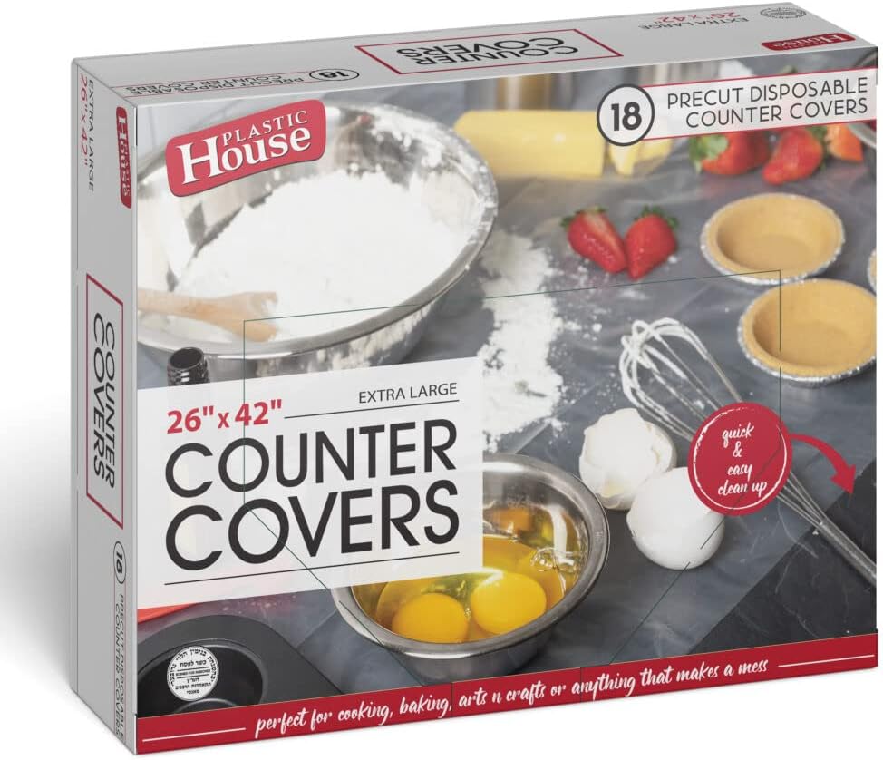 Extra Large 26"X42" 18 Precut Plastic Disposable Counter Covers