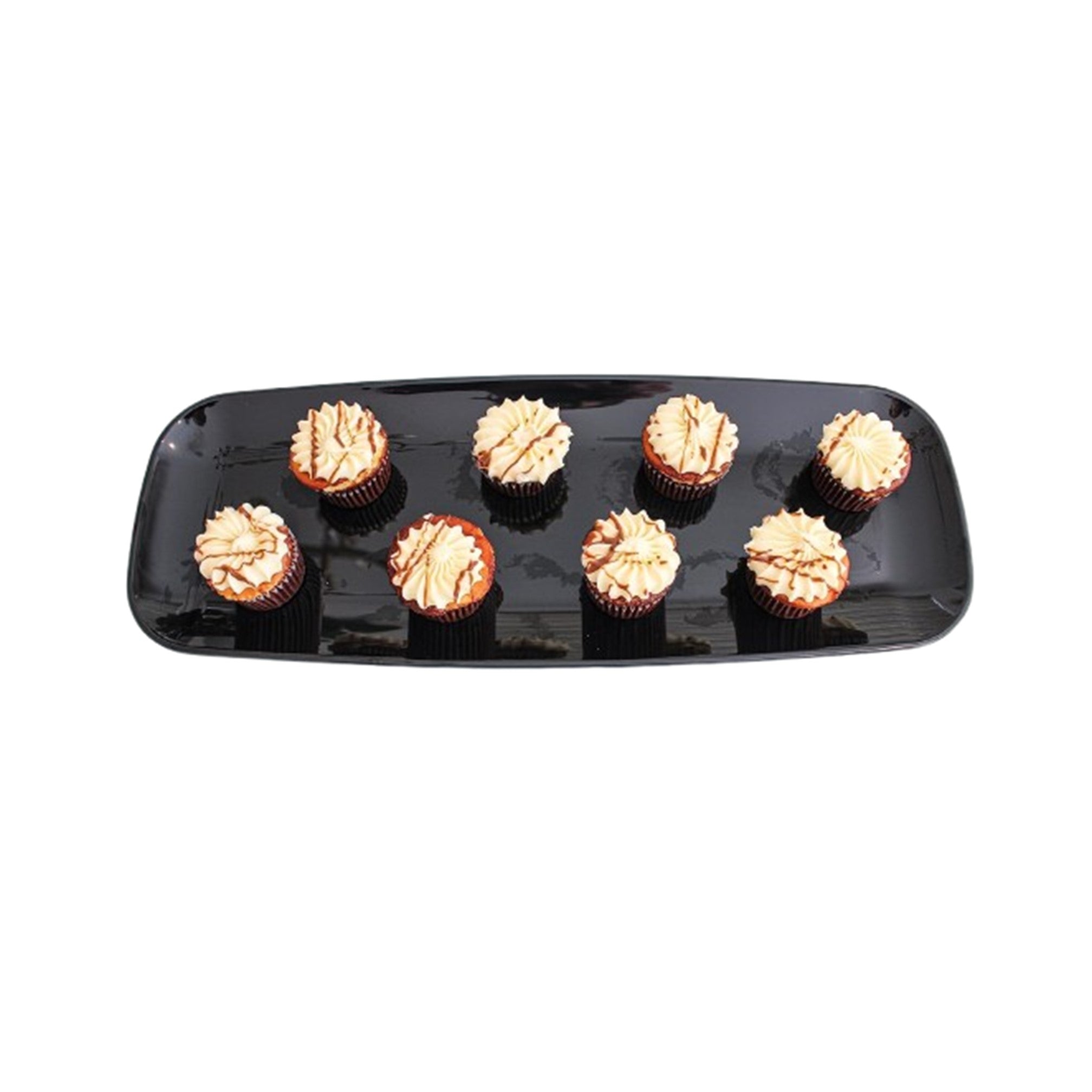 Organic 17.5″ Black Tray Rectangle Plastic Disposable