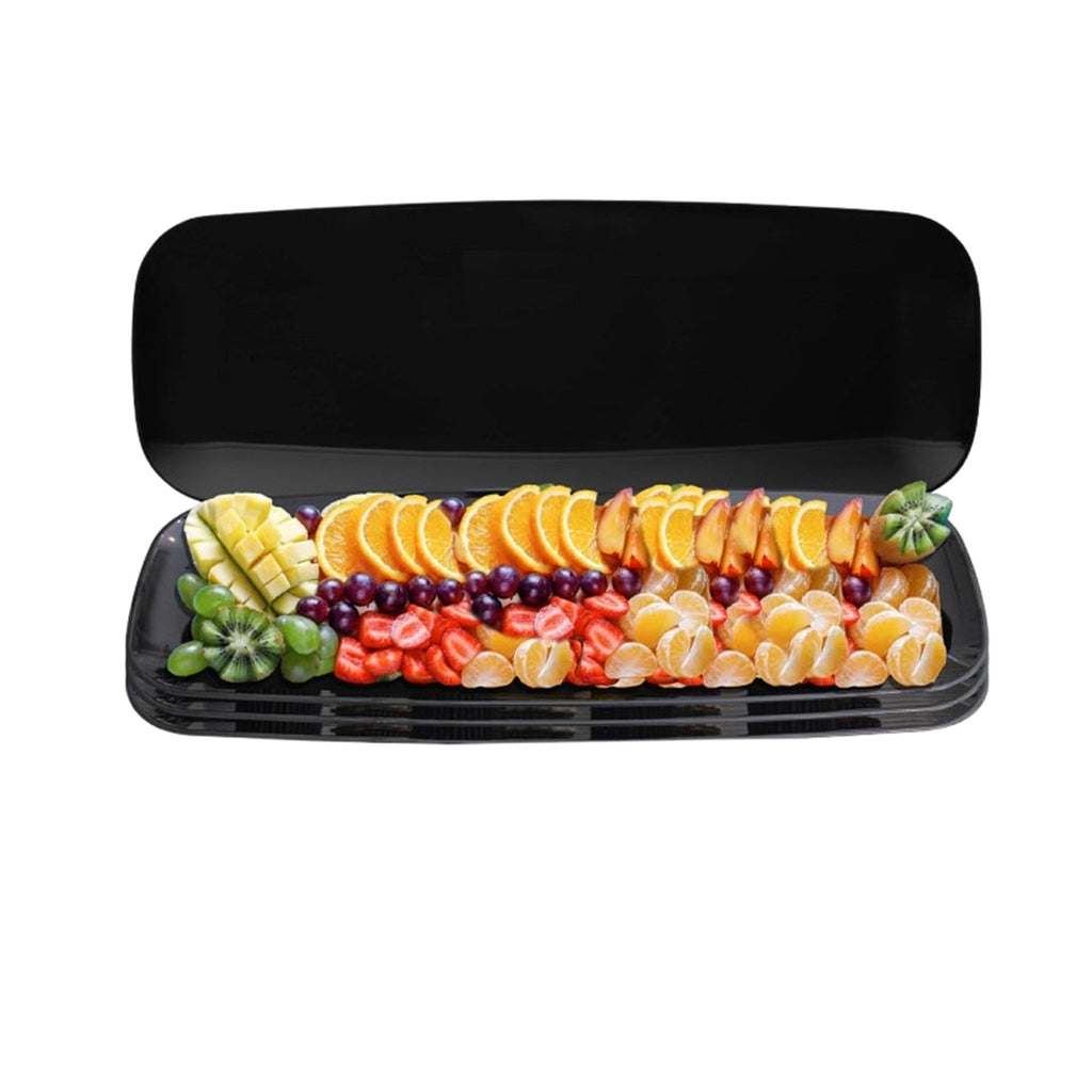 Organic 17.5″ Black Tray Rectangle Plastic Disposable
