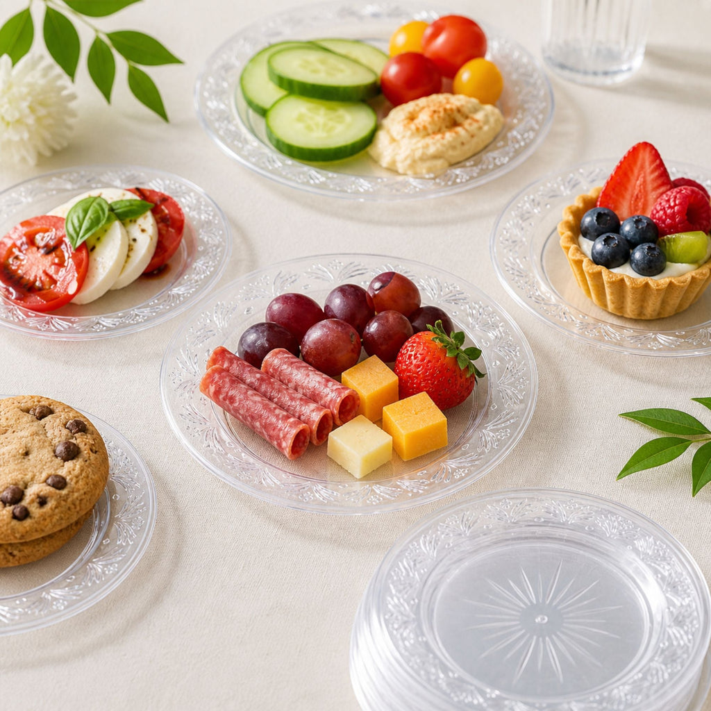 *JUMBO PACK* 6" Plastic Plates Clear Disposable
