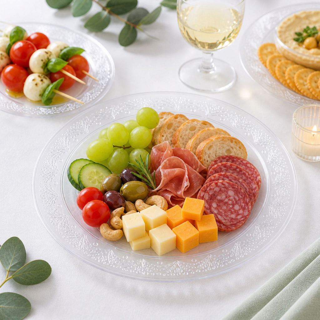 *JUMBO PACK* 7" Plastic Plates Clear Disposable
