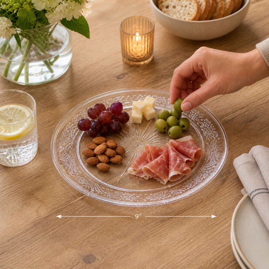 *JUMBO PACK* 9" Plastic Plates Clear Disposable
