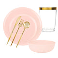 Pink Disposable Dinnerware Set – Elegant Party Pack: Edge